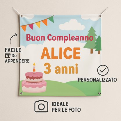 BANNER STRISCIONE compleanno - Masha e Orso Roton - CON NOME ed età bimbo/a - 04 benefici utilizzo