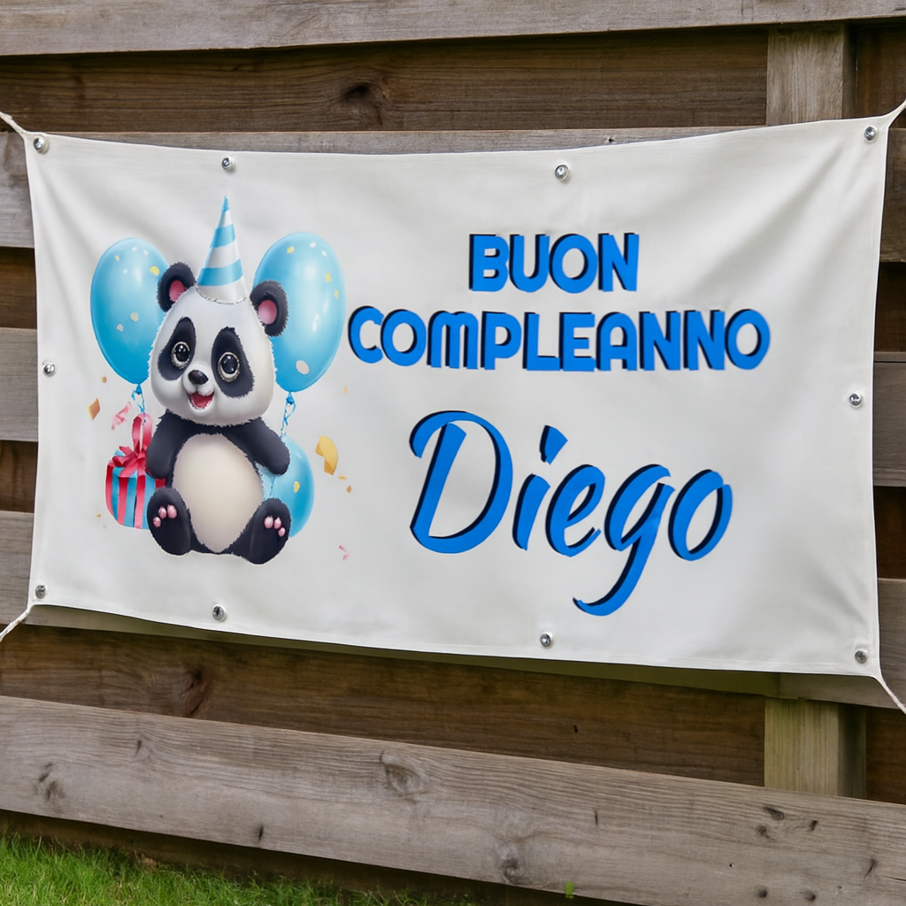 GLOBAL STRISCIONE FONDALE COMPLEANNO - BUON COMPLEANNO CON NOME PERSONALIZZATO - IN CARTA O IN BANNER PVC ANCHE DA ESTERNO GARANZIA 5 ANNI - 04 benefici utilizzo