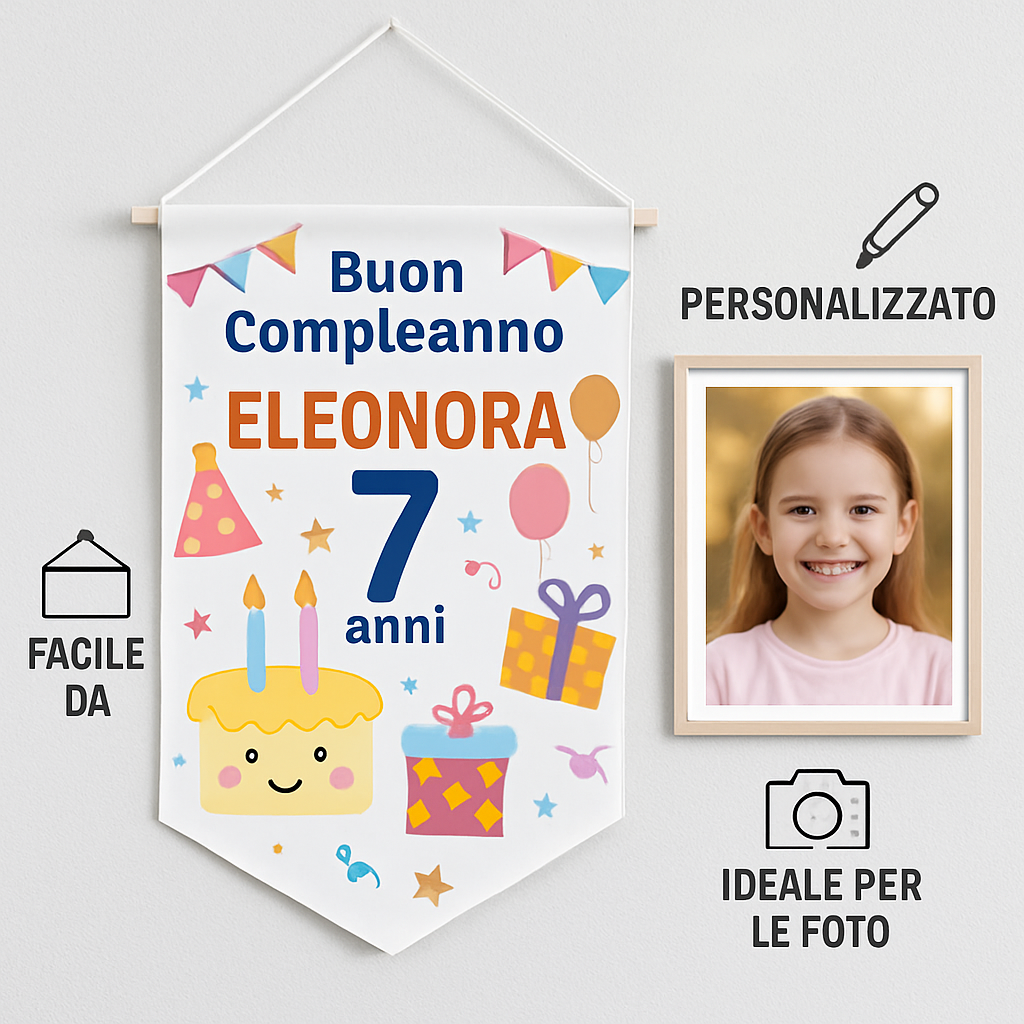 BANNER STRISCIONE compleanno - Minecraft - CON NOME foto ed età bimbo/a - 04 benefici utilizzo