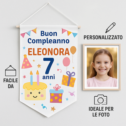 BANNER STRISCIONE compleanno - Minecraft - CON NOME foto ed età bimbo/a - 04 benefici utilizzo
