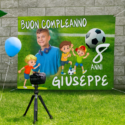 GLOBAL STRISCIONE FONDALE COMPLEANNO - Calcio - STRISCIONE PERSONALIZZATO IN CARTA O IN BANNER PVC ANCHE DA ESTERNO GARANZIA 5 ANNI - 04 benefici utilizzo