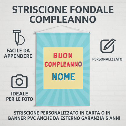 GLOBAL STRISCIONE FONDALE COMPLEANNO - Alvin e i Chipmunks mod 2 - STRISCIONE PERSONALIZZATO IN CARTA O IN BANNER PVC ANCHE DA ESTERNO GARANZIA 5 ANNI - 04 benefici utilizzo