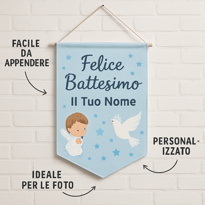 BANNER STRISCIONE BATTESIMO - Felice Battesimo - CON IL TUO NOME bimbo - 04 benefici utilizzo