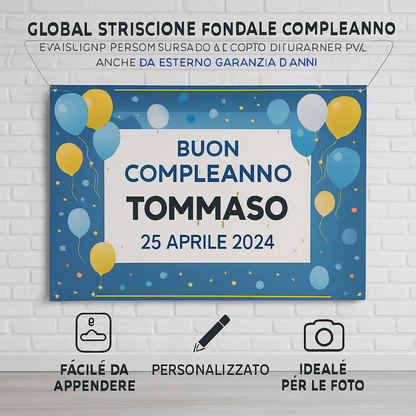 GLOBAL STRISCIONE FONDALE COMPLEANNO - Alvin superstar - STRISCIONE PERSONALIZZATO IN CARTA O IN BANNER PVC ANCHE DA ESTERNO GARANZIA 5 ANNI - 04 benefici utilizzo