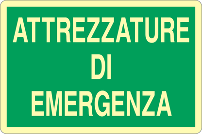 GLOBAL CARTELLO SEGNALETICO LUMINESCENTE - ATTREZZATURE DI EMERGENZA - Adesivo Luminescente O Pannello Rigido Luminescente
