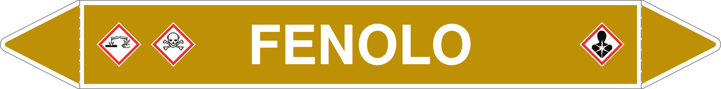 GLOBAL PACCO DA 10 ETICHETTE PER TUBAZIONI - FENOLO - Etichetta Autoadesiva Resistente