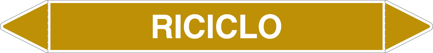 GLOBAL PACCO DA 10 ETICHETTE PER TUBAZIONI - RICICLO - Etichetta Autoadesiva Resistente
