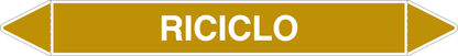 GLOBAL PACCO DA 10 ETICHETTE PER TUBAZIONI - RICICLO - Etichetta Autoadesiva Resistente
