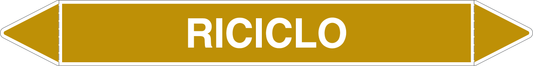 GLOBAL PACCO DA 10 ETICHETTE PER TUBAZIONI - RICICLO - Etichetta Autoadesiva Resistente
