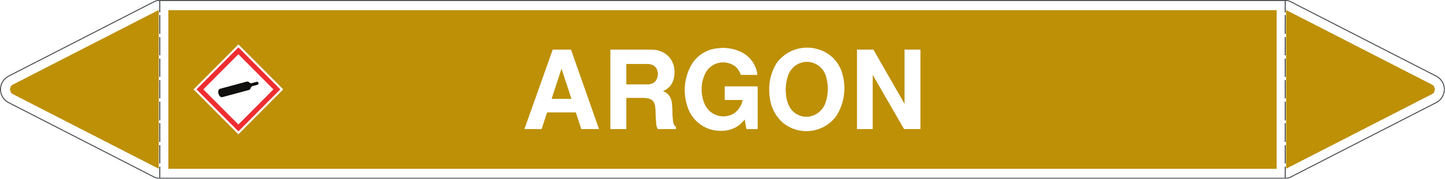 GLOBAL PACCO DA 10 ETICHETTE PER TUBAZIONI - ARGON - Etichetta Autoadesiva Resistente