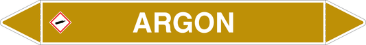 GLOBAL PACCO DA 10 ETICHETTE PER TUBAZIONI - ARGON - Etichetta Autoadesiva Resistente