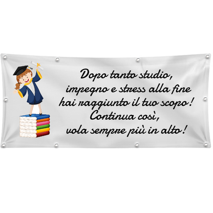 GLOBAL STRISCIONE FONDALE MATRIMONIO - LAUREA VOLA - IN CARTA O IN BANNER PVC ANCHE DA ESTERNO GARANZIA 5 ANNI