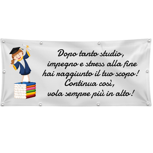 GLOBAL STRISCIONE FONDALE MATRIMONIO - LAUREA VOLA - IN CARTA O IN BANNER PVC ANCHE DA ESTERNO GARANZIA 5 ANNI
