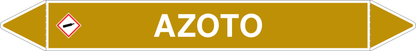 GLOBAL PACCO DA 10 ETICHETTE PER TUBAZIONI - AZOTO - Etichetta Autoadesiva Resistente