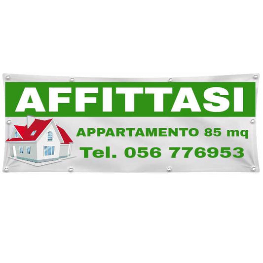 GLOBAL STRISCIONE FONDALE ATTIVITÀ - AFFITTASI - PERSONALIZZATO IN CARTA O IN BANNER PVC ANCHE DA ESTERNO GARANZIA 5 ANNI