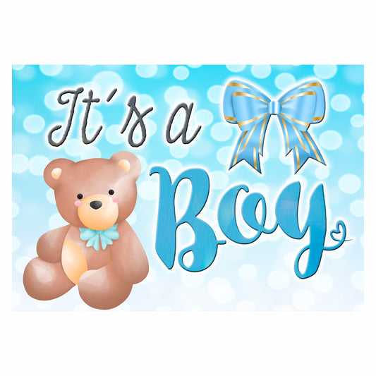 GLOBAL STRISCIONE FONDALE BABY SHOWER - Baby Shower Bimbo - STRISCIONE IN CARTA O IN BANNER PVC ANCHE DA ESTERNO GARANZIA 5 ANNI