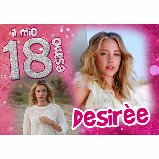 GLOBAL STRISCIONE FONDALE COMPLEANNO - 18 Anni Compleanno Pink - STRISCIONE PERSONALIZZATO IN CARTA O IN BANNER PVC ANCHE DA ESTERNO GARANZIA 5 ANNI