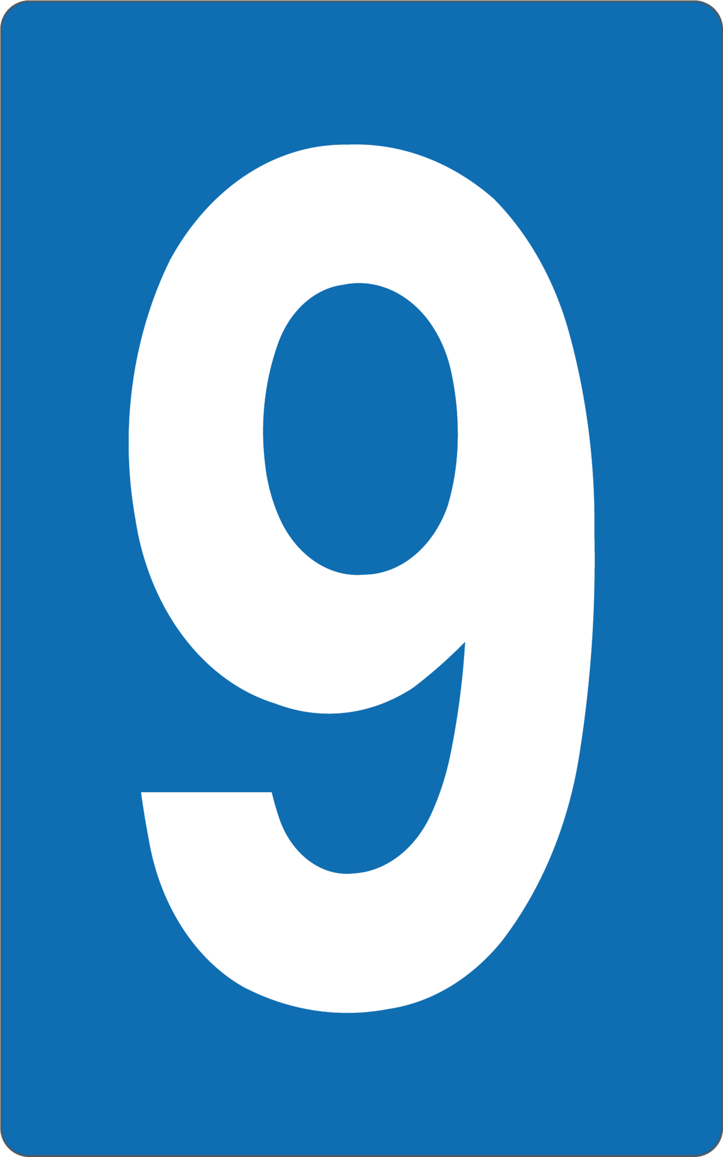 GLOBAL CARTELLO SEGNALETICO - NUMERO 9 - Adesivo Resistente, Pannello in Forex, Pannello In Alluminio