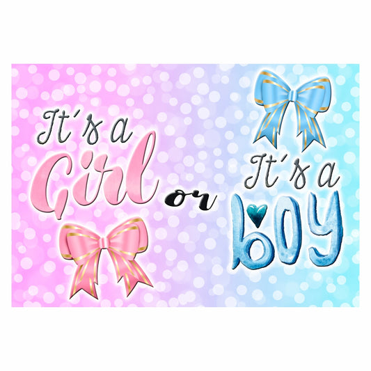GLOBAL STRISCIONE FONDALE BABY SHOWER - Baby Shower Gender Reveal - STRISCIONE IN CARTA O IN BANNER PVC ANCHE DA ESTERNO GARANZIA 5 ANNI