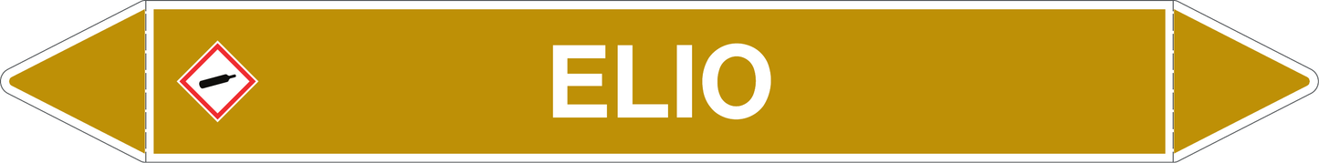 GLOBAL PACCO DA 10 ETICHETTE PER TUBAZIONI - ELIO - Etichetta Autoadesiva Resistente