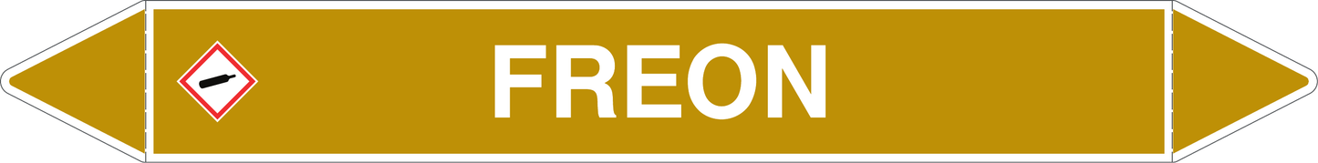 GLOBAL PACCO DA 10 ETICHETTE PER TUBAZIONI - FREON - Etichetta Autoadesiva Resistente