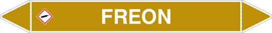 GLOBAL PACCO DA 10 ETICHETTE PER TUBAZIONI - FREON - Etichetta Autoadesiva Resistente
