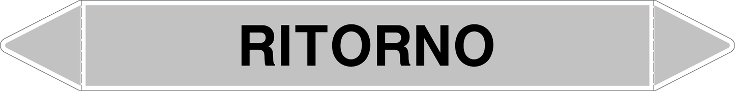 GLOBAL PACCO DA 10 ETICHETTE PER TUBAZIONI - RITORNO - Etichetta Autoadesiva Resistente