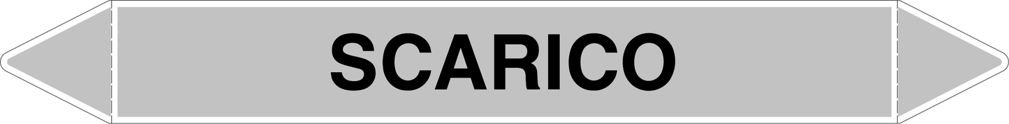 GLOBAL PACCO DA 10 ETICHETTE PER TUBAZIONI - SCARICO - Etichetta Autoadesiva Resistente