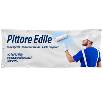GLOBAL STRISCIONE FONDALE ATTIVITÀ - IMBIANCHINO - PERSONALIZZATO IN CARTA O IN BANNER PVC ANCHE DA ESTERNO GARANZIA 5 ANNI