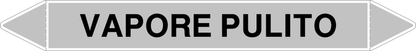 GLOBAL PACCO DA 10 ETICHETTE PER TUBAZIONI - VAPORE PULITO - Etichetta Autoadesiva Resistente