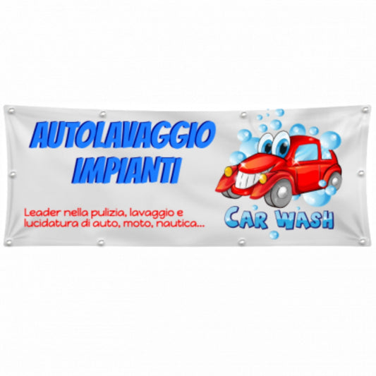 GLOBAL STRISCIONE FONDALE ATTIVITÀ - LAVAGGIO - PERSONALIZZATO IN CARTA O IN BANNER PVC ANCHE DA ESTERNO GARANZIA 5 ANNI