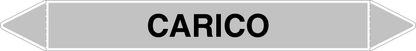 GLOBAL PACCO DA 10 ETICHETTE PER TUBAZIONI - CARICO - Etichetta Autoadesiva Resistente