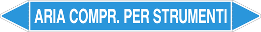 GLOBAL PACCO DA 10 ETICHETTE PER TUBAZIONI - ARIA COMPRESSA PER STRUMENTI - Etichetta Autoadesiva Resistente