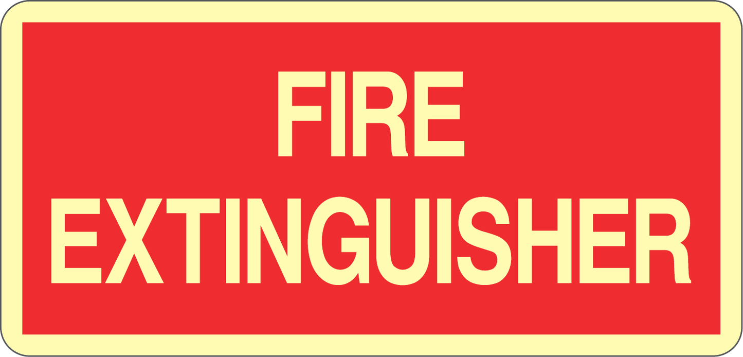 GLOBAL CARTELLO SEGNALETICO LUMINESCENTE UNI - FIRE EXTINGUISHER - Adesivo Luminescente O Pannello Rigido Luminescente