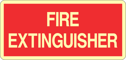 GLOBAL CARTELLO SEGNALETICO LUMINESCENTE UNI - FIRE EXTINGUISHER - Adesivo Luminescente O Pannello Rigido Luminescente
