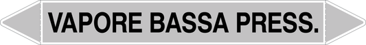 GLOBAL PACCO DA 10 ETICHETTE PER TUBAZIONI - VAPORE BASSA PRESSIONE - Etichetta Autoadesiva Resistente