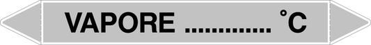 GLOBAL PACCO DA 10 ETICHETTE PER TUBAZIONI - VAPORE °C - Etichetta Autoadesiva Resistente
