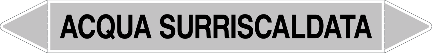 GLOBAL PACCO DA 10 ETICHETTE PER TUBAZIONI - ACQUA SURRISCALDATA - Etichetta Autoadesiva Resistente