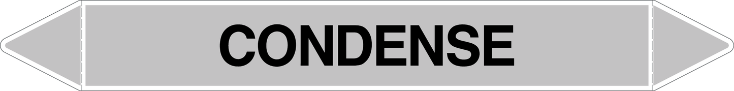 GLOBAL PACCO DA 10 ETICHETTE PER TUBAZIONI - CONDENSE - Etichetta Autoadesiva Resistente