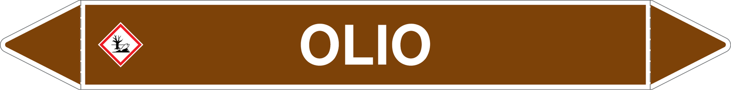 GLOBAL PACCO DA 10 ETICHETTE PER TUBAZIONI - OLIO - Etichetta Autoadesiva Resistente