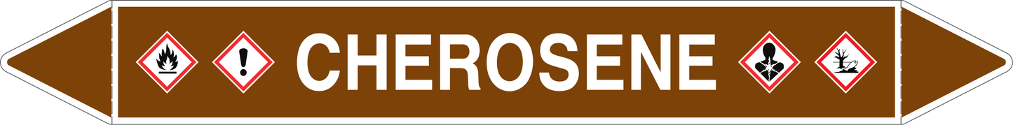 GLOBAL PACCO DA 10 ETICHETTE PER TUBAZIONI - CHEROSENE - Etichetta Autoadesiva Resistente