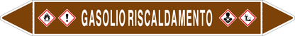 GLOBAL PACCO DA 10 ETICHETTE PER TUBAZIONI - GASOLIO RISCALDAMENTO - Etichetta Autoadesiva Resistente