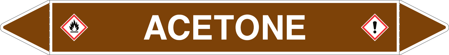 GLOBAL PACCO DA 10 ETICHETTE PER TUBAZIONI - ACETONE - Etichetta Autoadesiva Resistente