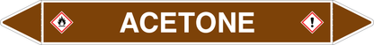 GLOBAL PACCO DA 10 ETICHETTE PER TUBAZIONI - ACETONE - Etichetta Autoadesiva Resistente