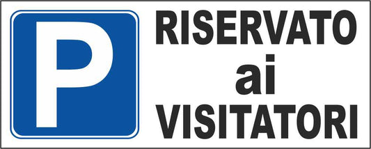 RISERVATO AI VISITATORI - CARTELLO SEGNALETICO UNI ISO 7010 in Adesivo Resistente, Pannello in Forex, Pannello In Alluminio