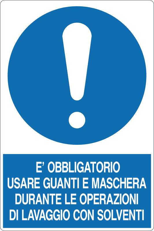 GLOBAL CARTELLO SEGNALETICO - È OBBLIGATORIO USARE GUANTI E MASCHERA DURANTE LE OPERAZIONI - Adesivo Resistente, Pannello in Forex, Pannello In Alluminio