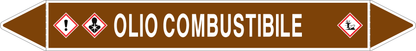 GLOBAL PACCO DA 10 ETICHETTE PER TUBAZIONI - OLIO COMBUSTIBILE - Etichetta Autoadesiva Resistente