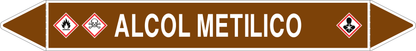 GLOBAL PACCO DA 10 ETICHETTE PER TUBAZIONI - ALCOL METILICO - Etichetta Autoadesiva Resistente