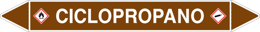 GLOBAL PACCO DA 10 ETICHETTE PER TUBAZIONI - CICLOPROPANO - Etichetta Autoadesiva Resistente