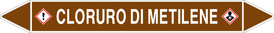 GLOBAL PACCO DA 10 ETICHETTE PER TUBAZIONI - CLORURO DI METILENE - Etichetta Autoadesiva Resistente